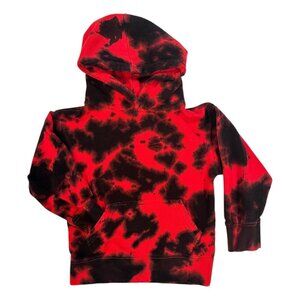 Tie Dye Red and Black Hoodie Front Pocket Size Kids XS